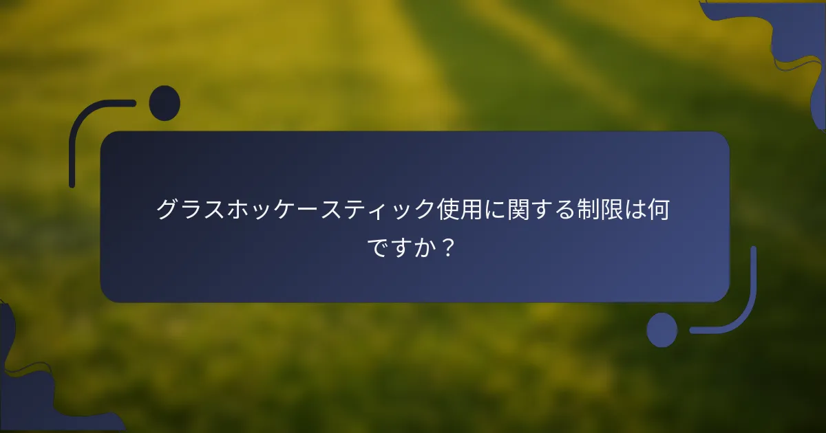 グラスホッケースティック使用に関する制限は何ですか？
