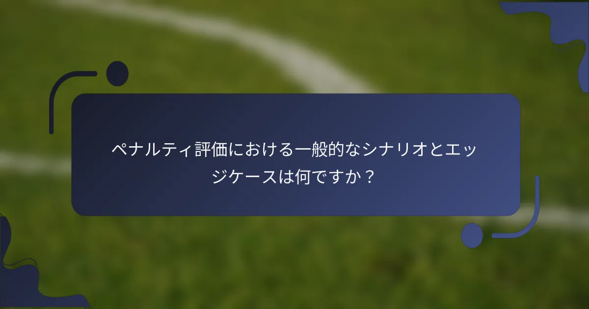 ペナルティ評価における一般的なシナリオとエッジケースは何ですか？