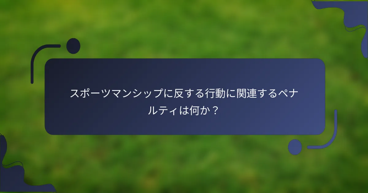 スポーツマンシップに反する行動に関連するペナルティは何か?